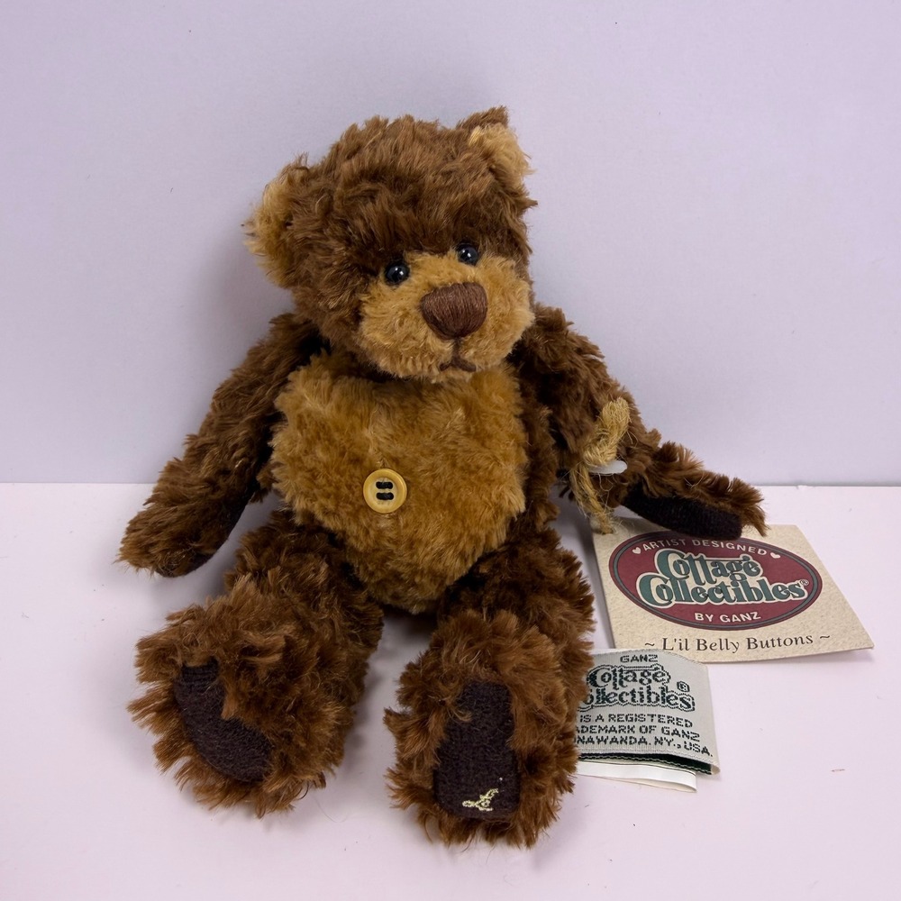 Ganz Cottage Collectibles L'il Belly Buttons Plush Bear Brown Teddy Bear